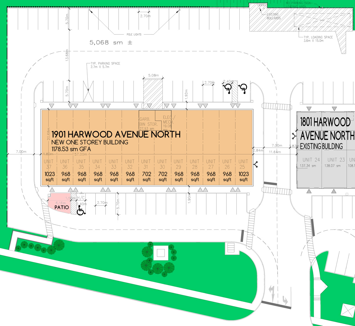 North Harwood Centre, Phase II, Site Plan Enlargement